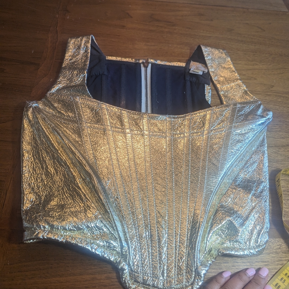 Iconic Vivienne Westwood Corset. Metallic Gold leather.